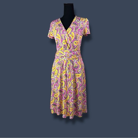 Boden Paisley Print  Wrap Dress  Multicolor Size 8 - Picture 1 of 11